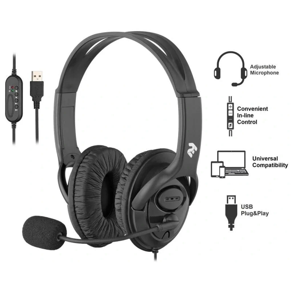 Гарнітура для ПК 2E CH13, Over-Ear, USB, 2E-CH13SU UA