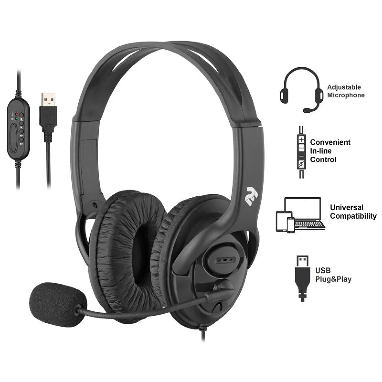 Гарнитура для ПК 2E CH13, Over-Ear, USB, 2E-CH13SU UA