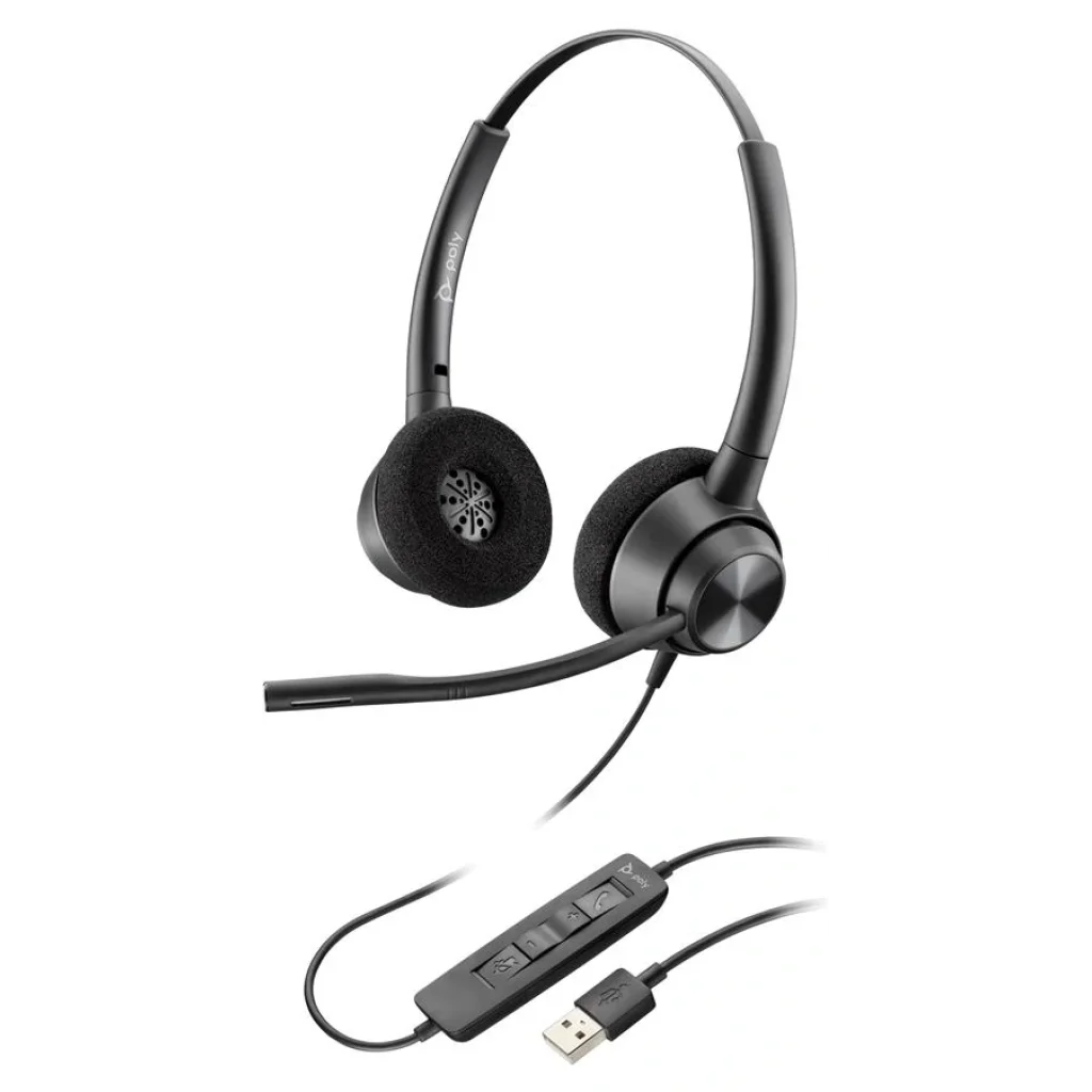 Гарнітура комп'ютерна стерео On-ear Poly EncorePro 320, USB-A, всеспрямований, чорний, 767G0AA UA
