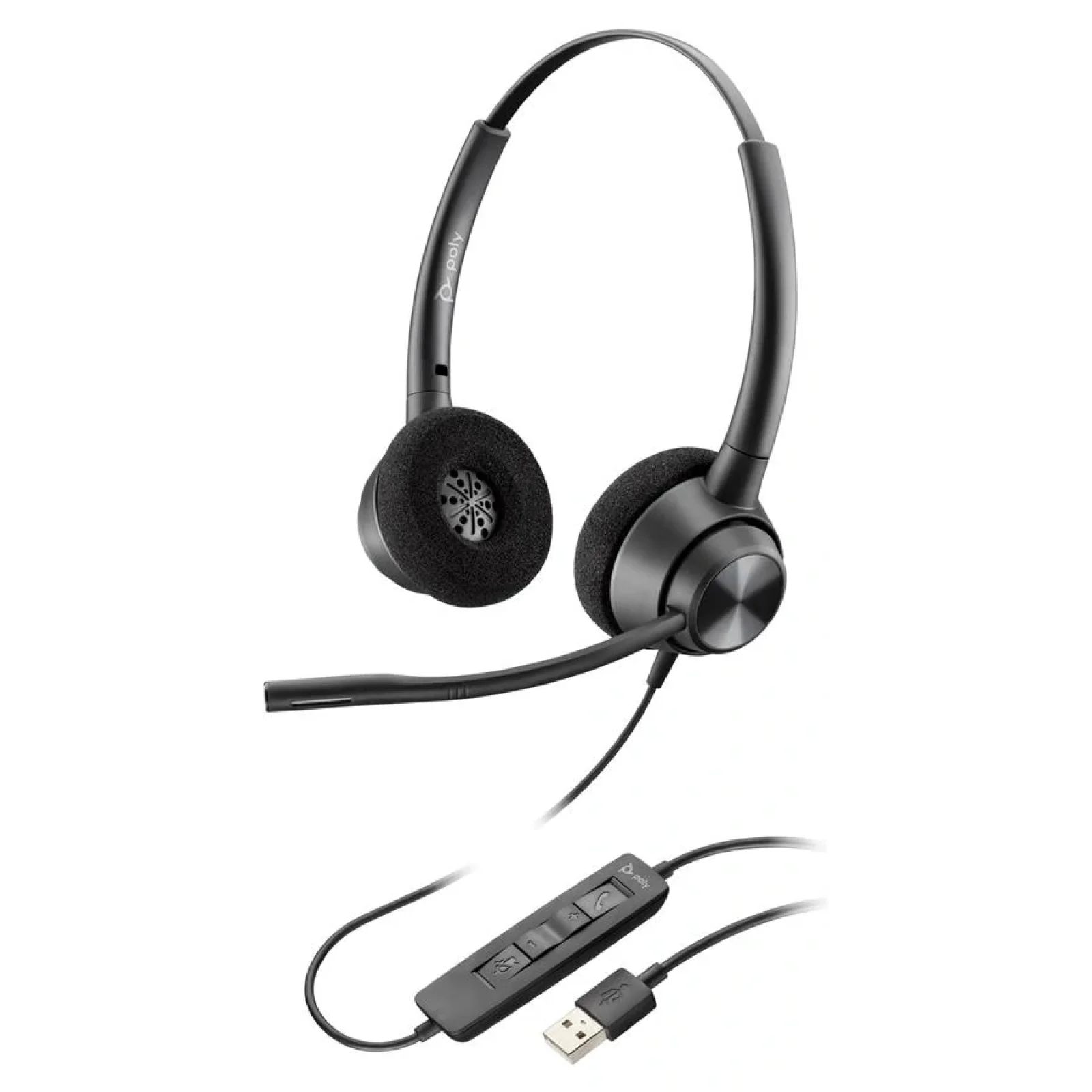 Гарнітура комп'ютерна стерео On-ear Poly EncorePro 320, USB-A, всеспрямований, чорний, 767G0AA UA