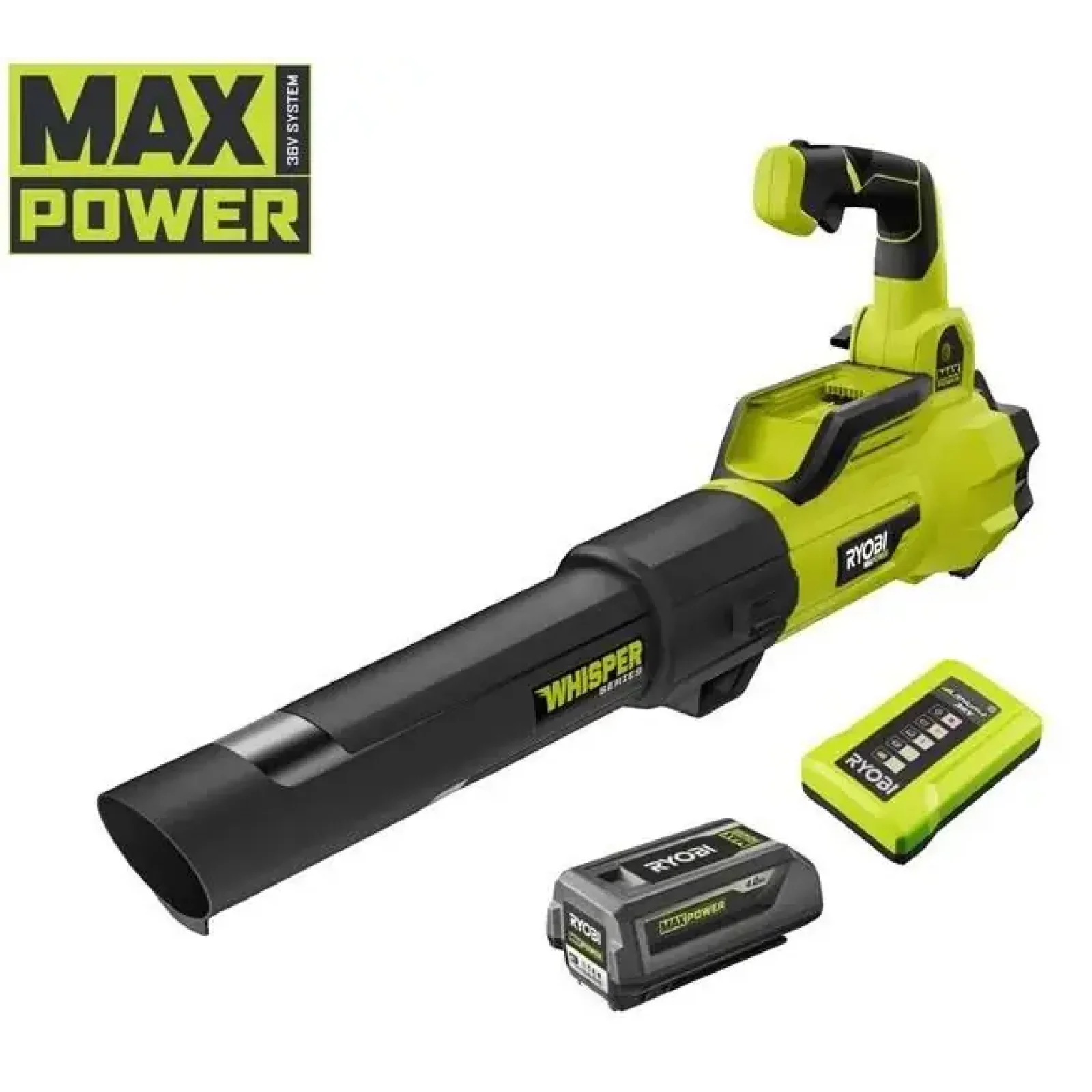 Повітродув садовий акумуляторний Ryobi Max Power RY36BLXA-140P 36В акб 1х4А·год ЗП 176км/год 3.5кг (5133005418) UA