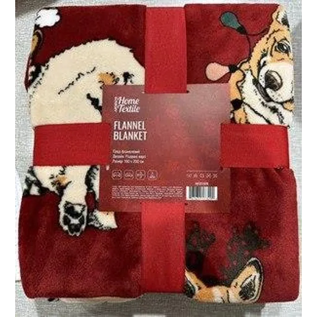 Плед Ardesto Flannel 160х200см, 100% поліестер, різдвяні коргі, ART0119PB UA