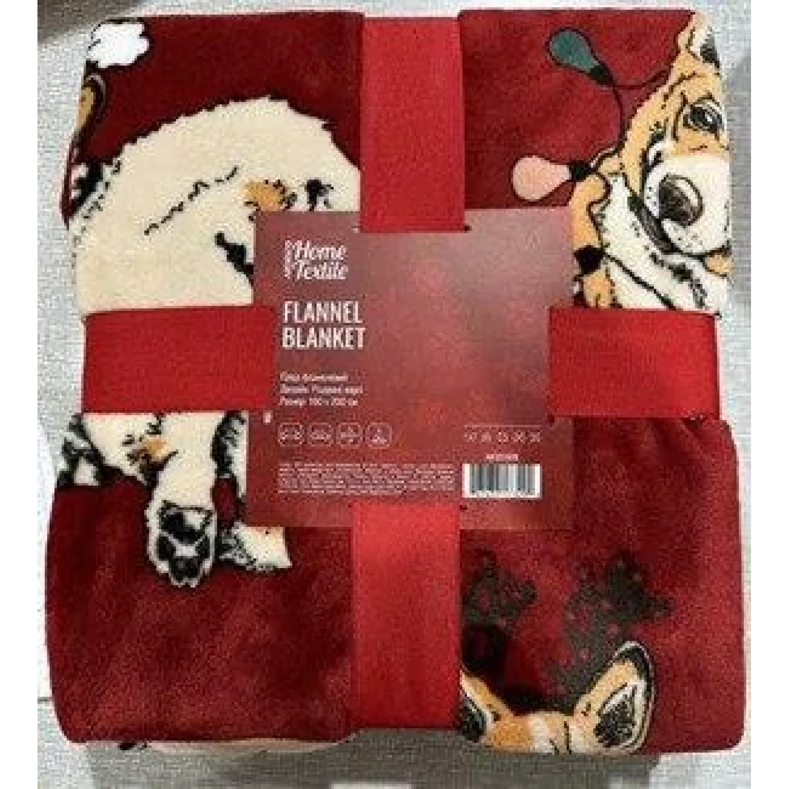 Плед Ardesto Flannel 160х200см, 100% поліестер, різдвяні коргі, ART0119PB UA