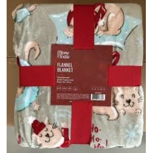 Плед Ardesto Flannel 160х200см, 100% поліестер, різдвяні котики, ART0120PB UA