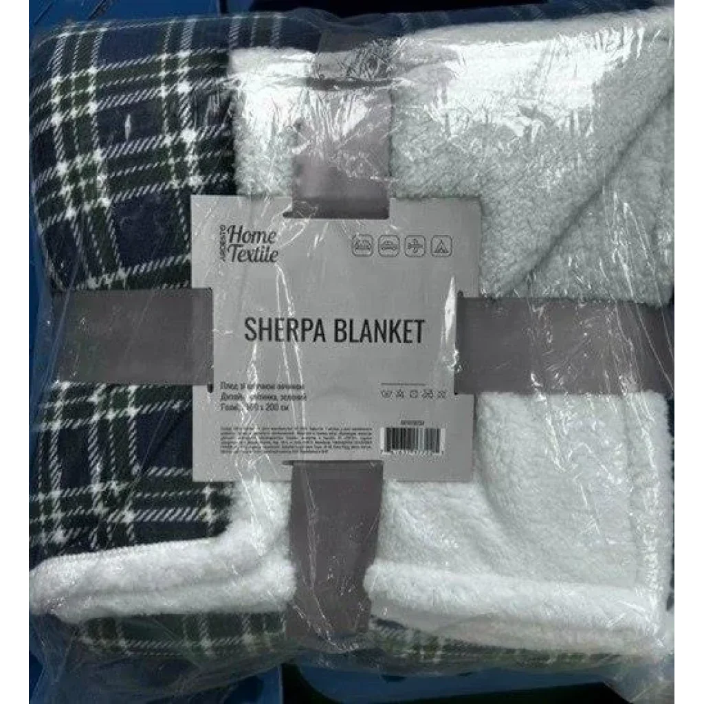 Плед Ardesto Sherpa 160х200см, 100% поліестер, клітинка, зелений, ART0202SH UA
