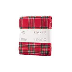 Плед Ardesto Fleece, 160х200 см, 100% поліестер, клітинка червона, ART0701PB UA