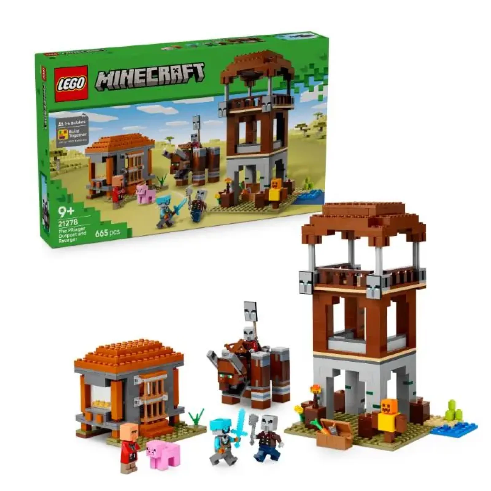 Конструктор LEGO Minecraft Аванпост розбійників та спустошувач (21278) UA