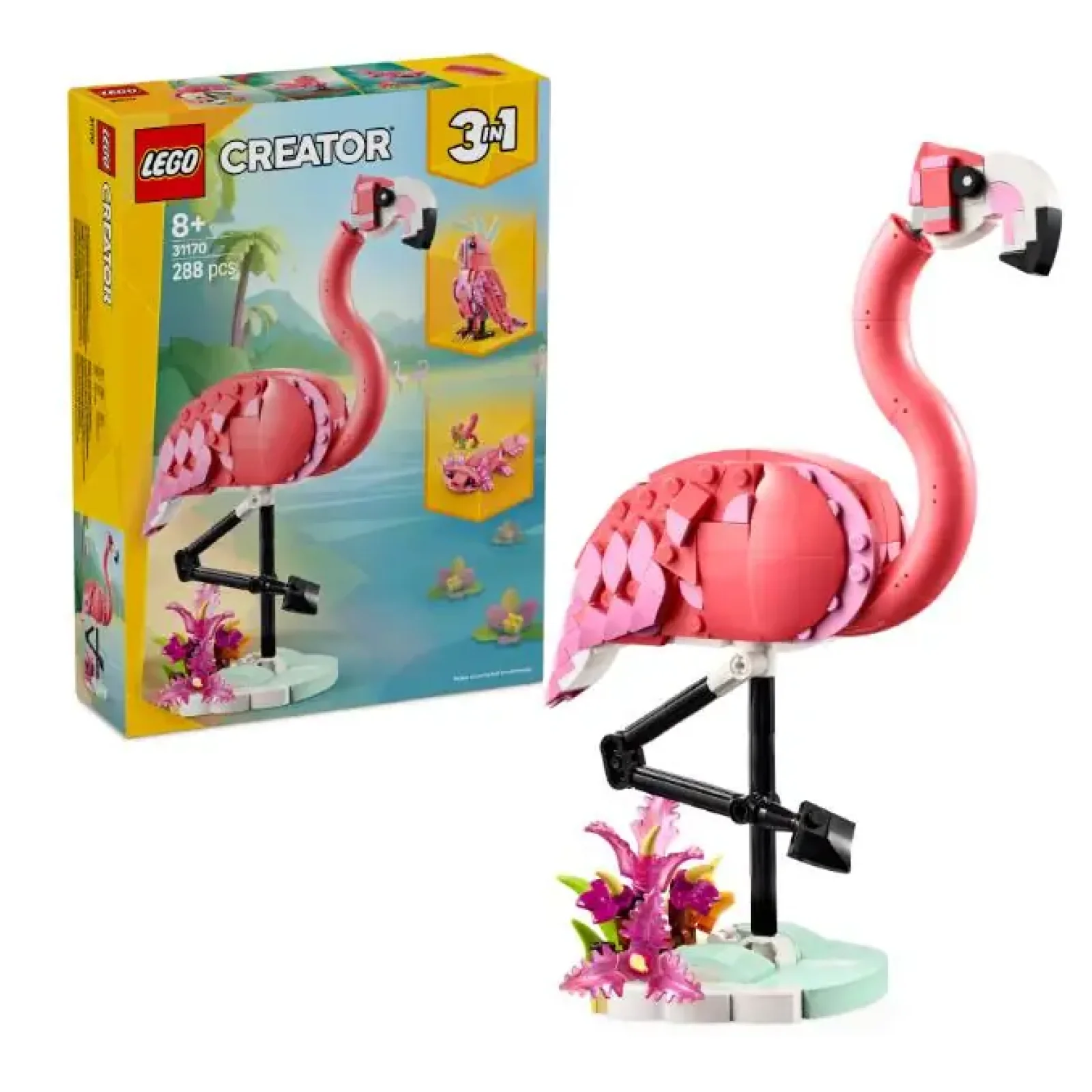 Конструктор LEGO Creator Дикі тварини: рожевий фламінго (31170) UA