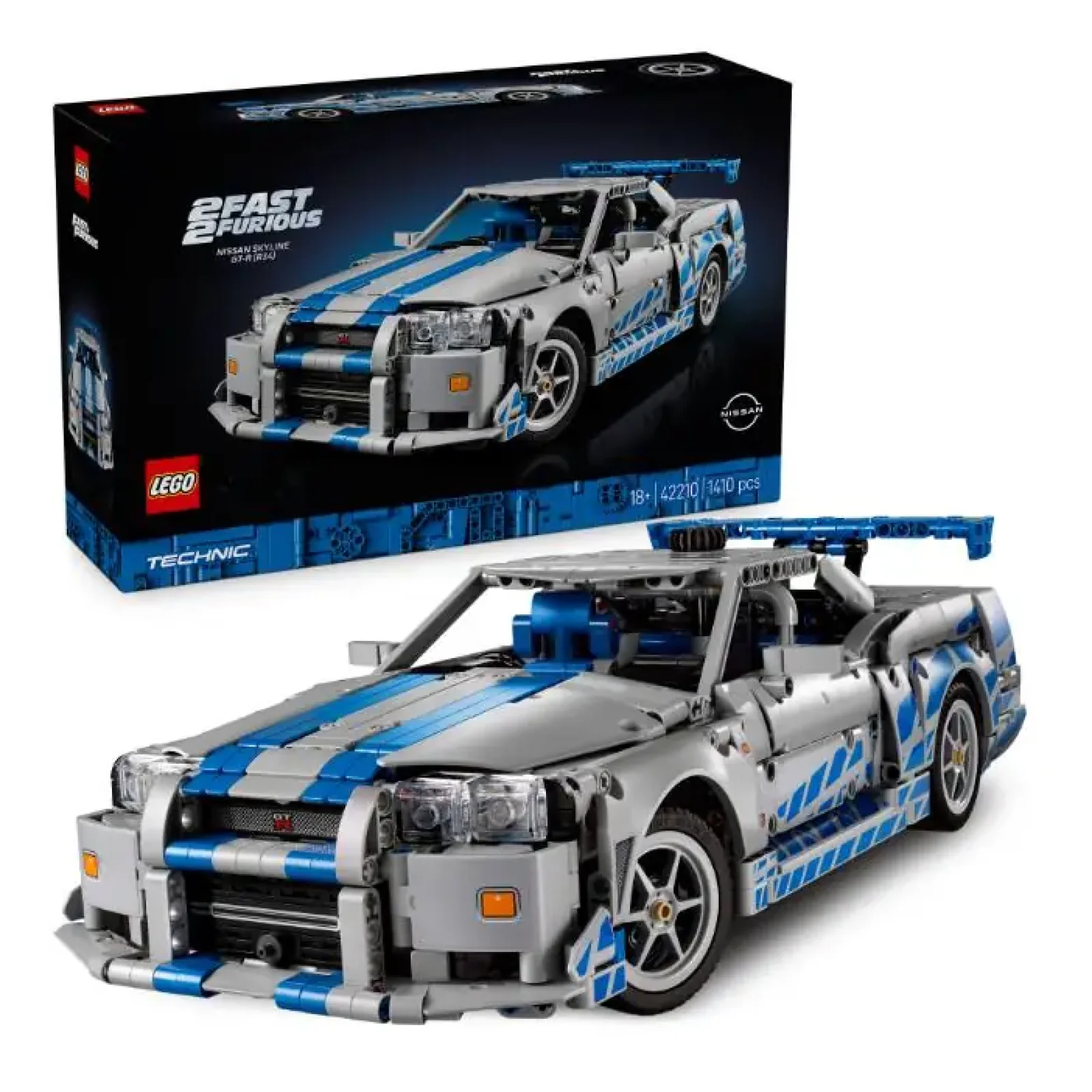Конструктор LEGO Technic Подвійний форсаж Автомобіль Nissan Skyline GT-R (R34) (42210) UA