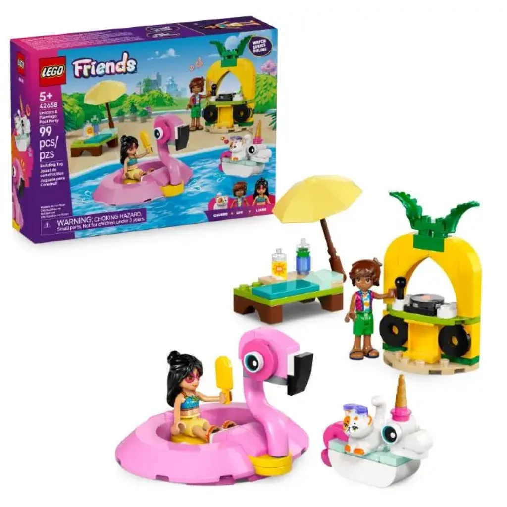 Конструктор LEGO Friends Вечірка єдинорога та фламінго біля басейну (42658) UA