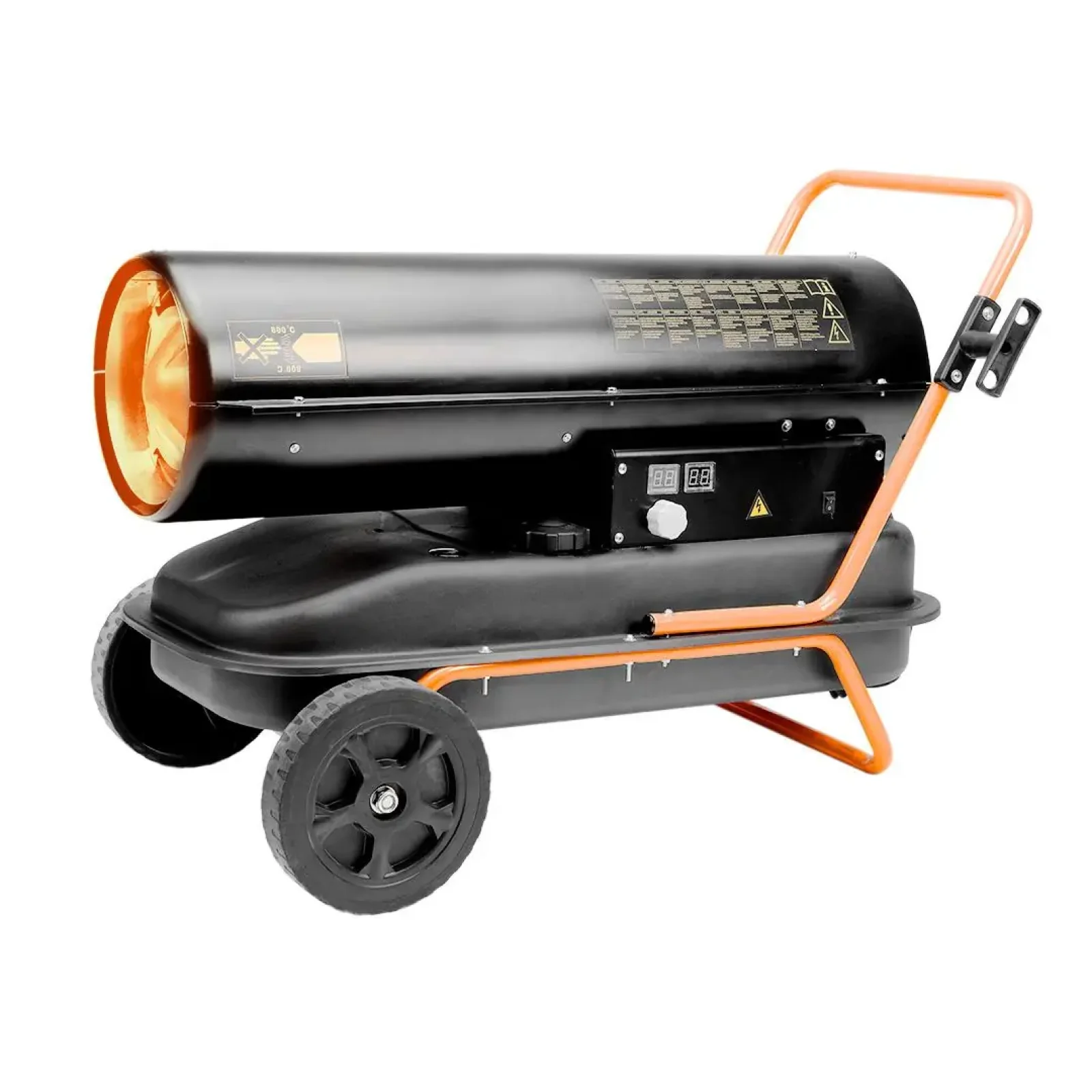 Теплова гармата дизель/гас Neo Tools, прямого нагріву, 50кВт, 720м кв, 1100м куб/год, колеса, IPX4, чорний (90-082) UA