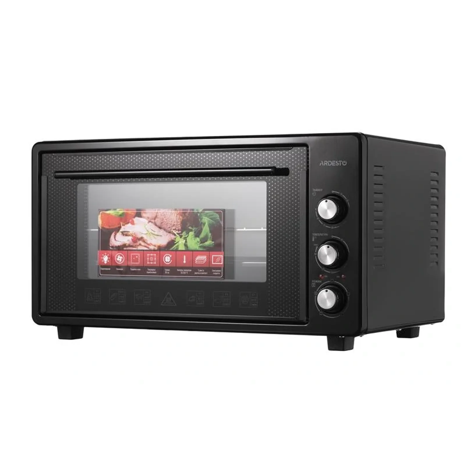 Электрическая мини-печь Ardesto MEO-S45FGB - 1600Вт/45 л./конвекция/таймер/двойное стекло/черная UA