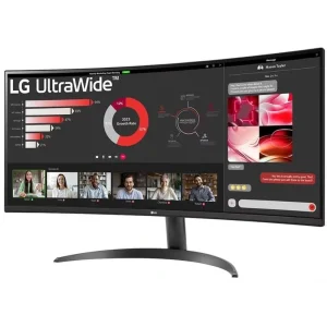 Монітор LG 34" 34WR50QC-B 2xHDMI, DP, Audio, VA, 3440x1440, 100Hz, sRGB 99%, CURVED, FreeSync, HDR10 UA