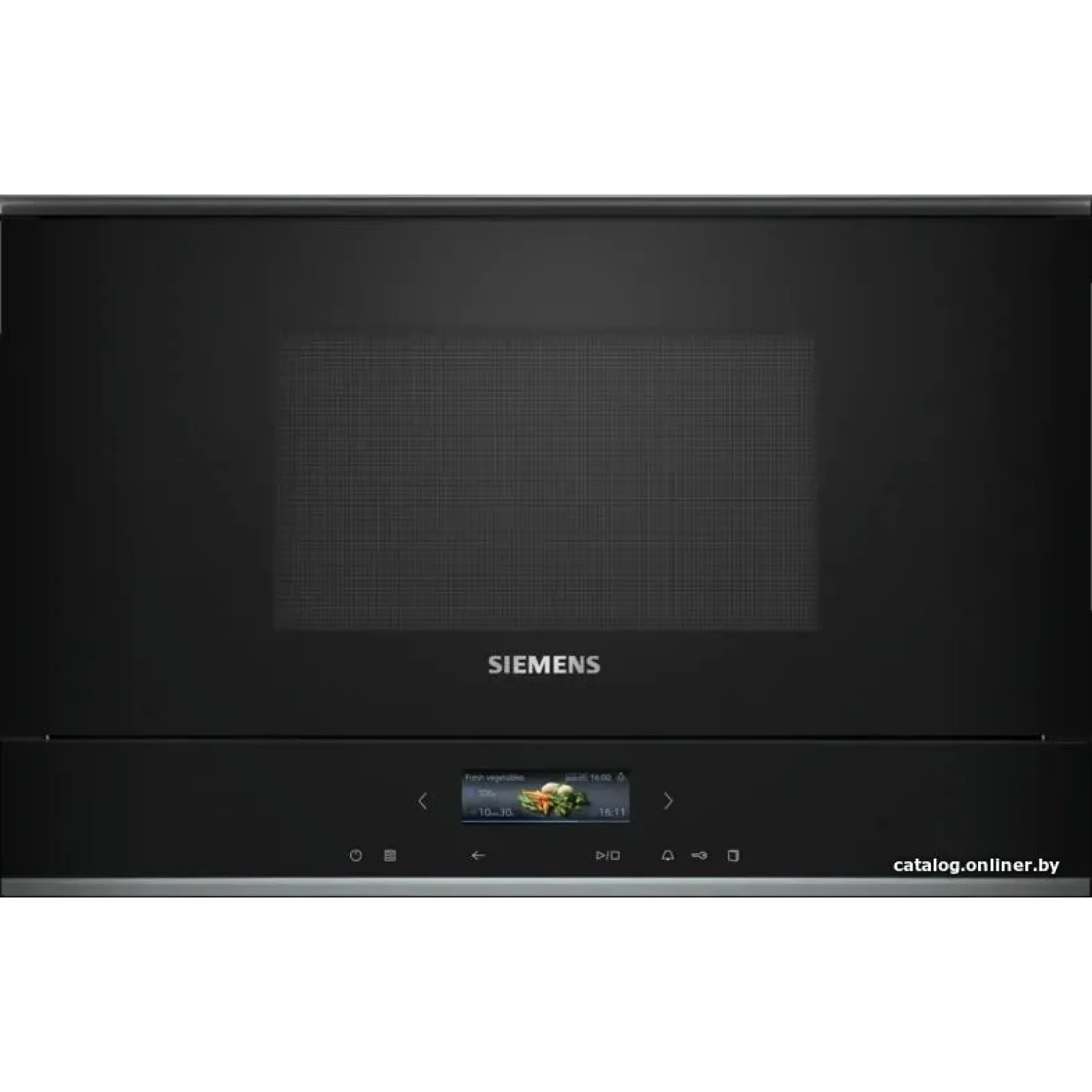 Мікрохвильова піч Siemens вбудовувана, 21л, електр. управл., 900Вт, гриль, дисплей, чорний, BE732L1B1 UA