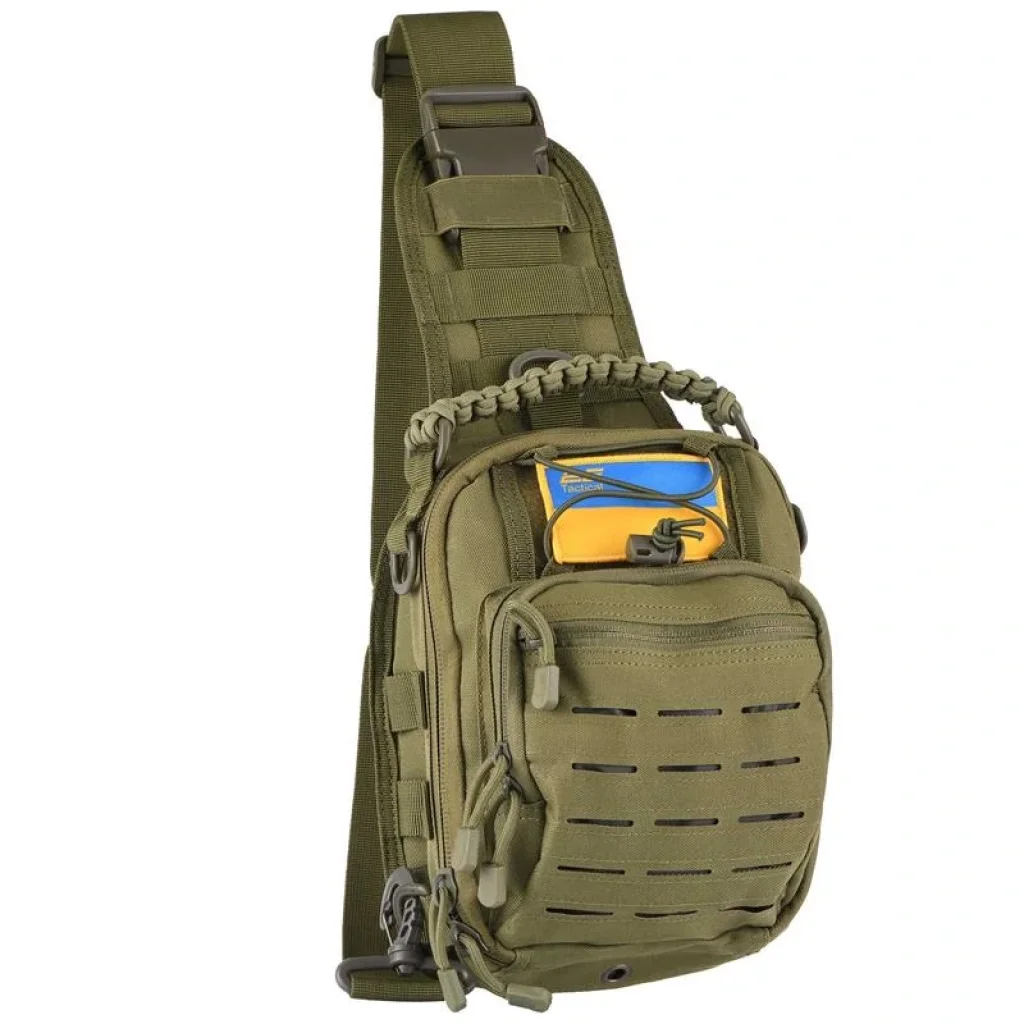 Сумка Слінг 2Е Tactical Laser Cut 2.5л зелена 2E-MILSLIBAG-Y09L-OG UA
