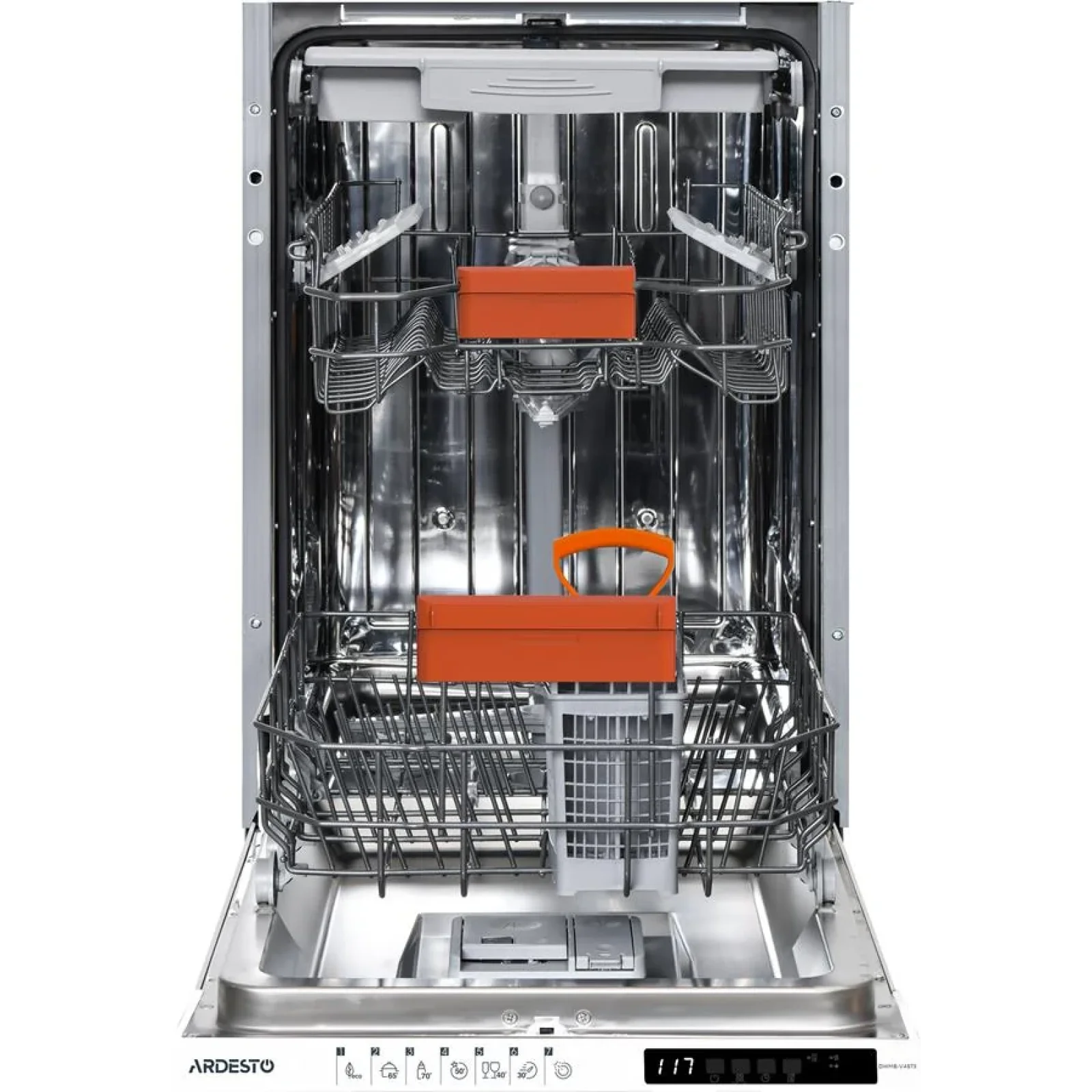 Посудомийна машина ARDESTO вбудовувана, 10компл., А++, 45см, дисплей, 3й кошик, білий, DWMB-V4573