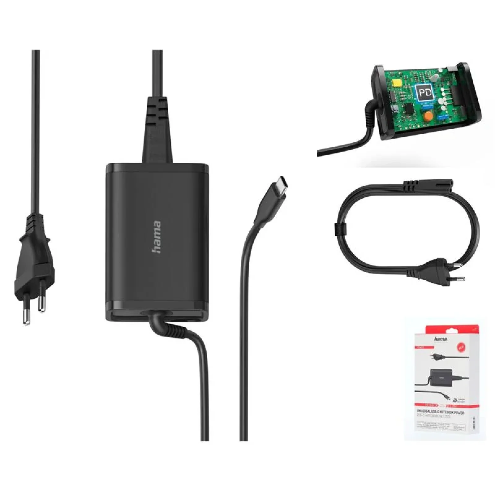 Універсальний зарядний пристрій НАМА USB-C PD 5-20V/65W Black, 00200006 UA
