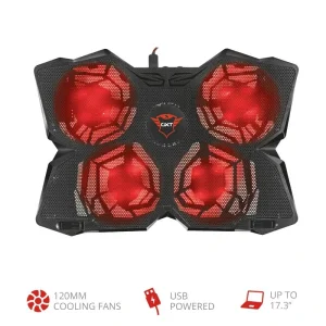Підставка для ноутбука Trust GXT 278 Yozu, до 17.3", RED LED, чорний, 20817_TRUST UA
