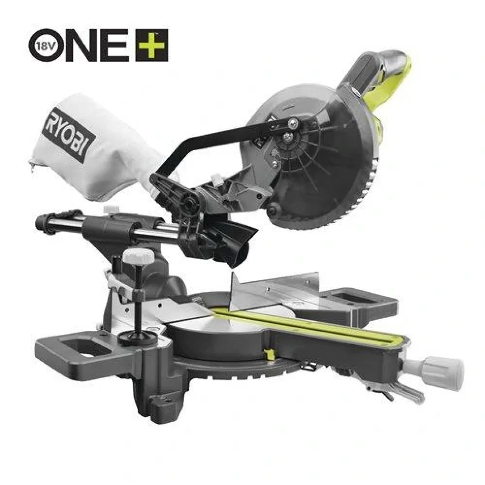 Пила торцювальна Ryobi RMS18190-0, акумуляторна ONE+ 18В, з протяжкою, 190 мм, (без АКБ та ЗУ), 5133005502 UA