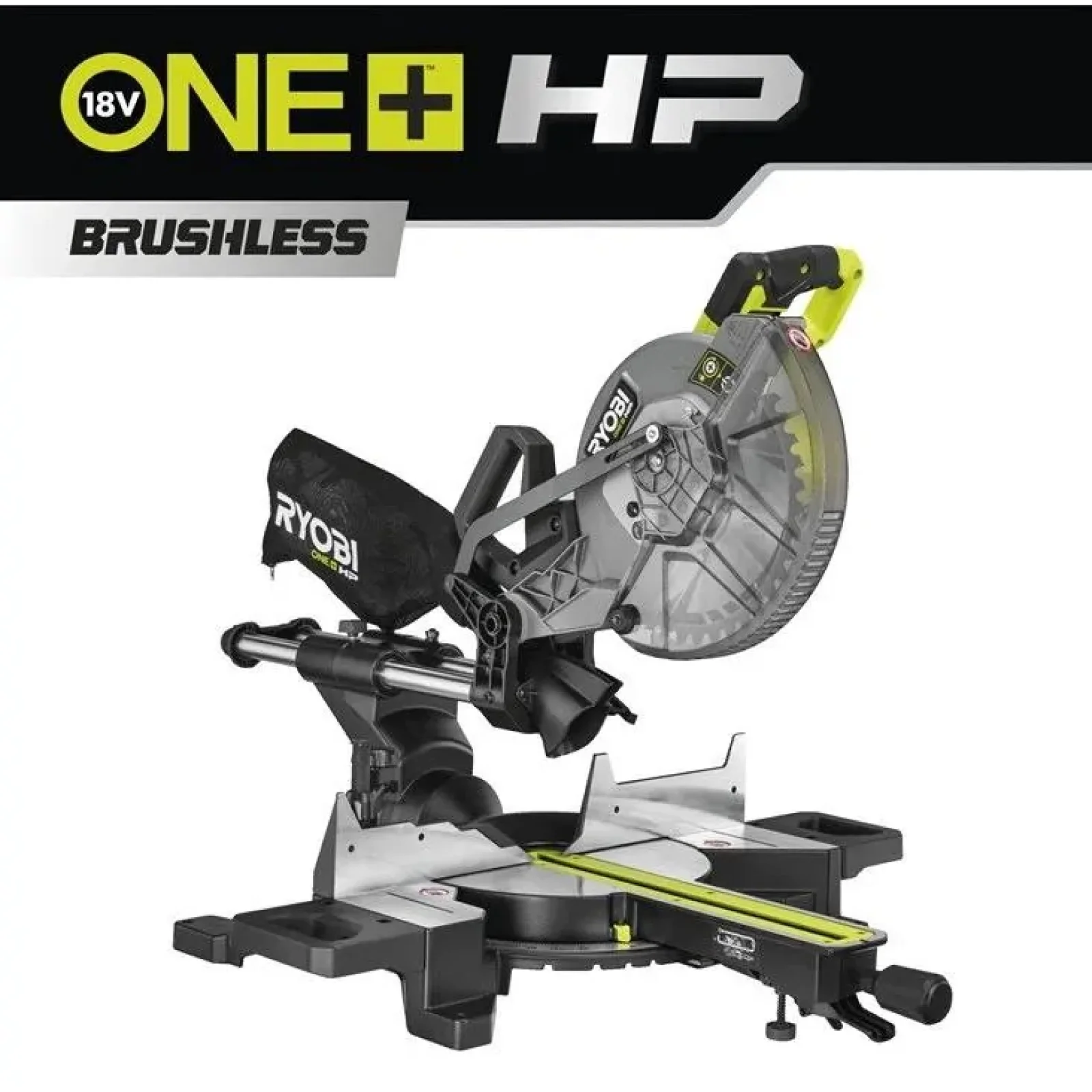 Пила торцювальна акумуляторна Ryobi ONE+ НР RMS18254X-0 18В з протяжкою диск 254мм 14кг без АКБ та ЗП, 5133005736 UA