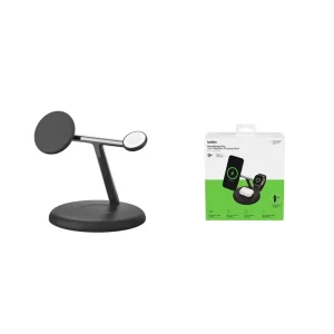 Беспроводная зарядка Belkin 3в1 Magnetic Qi2 15Вт, чорний (WIZ023VFBK) UA
