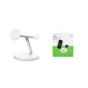 Беспроводная зарядка Belkin 3в1 Magnetic Qi2 15Вт, білий (WIZ023VFWH) UA