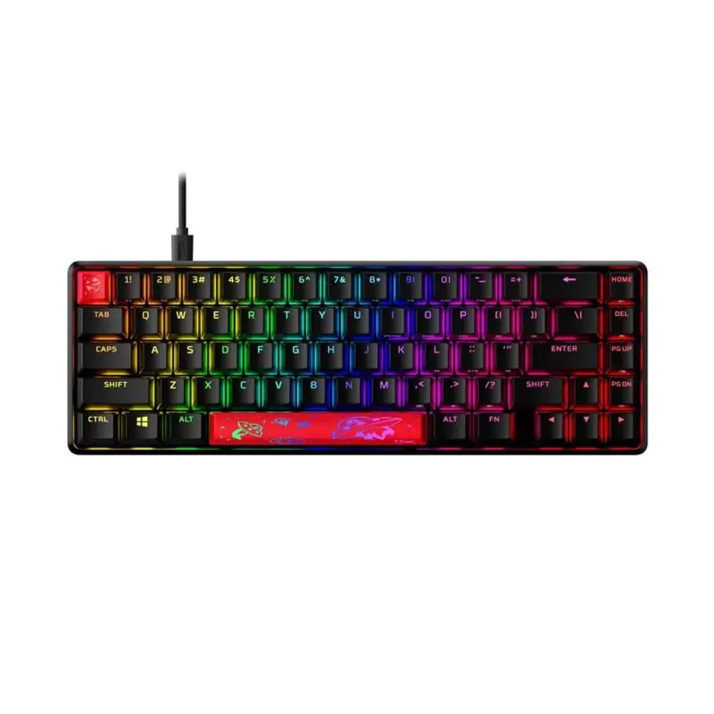 Клавіатура механічна HyperX Alloy Origins 65 67key, Red, USB-A, EN/UA, RGB, чорний (4P5D6AA) UA