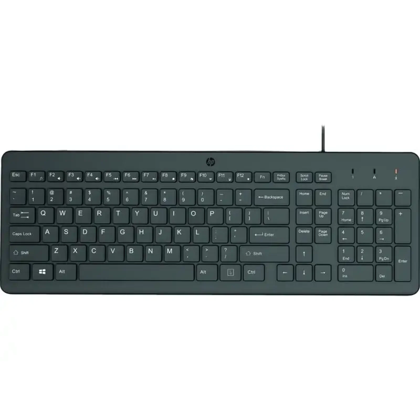 Клавіатура мембранна HP 150, 104key, USB-A, EN/RU, чорний (664R5AA) UA