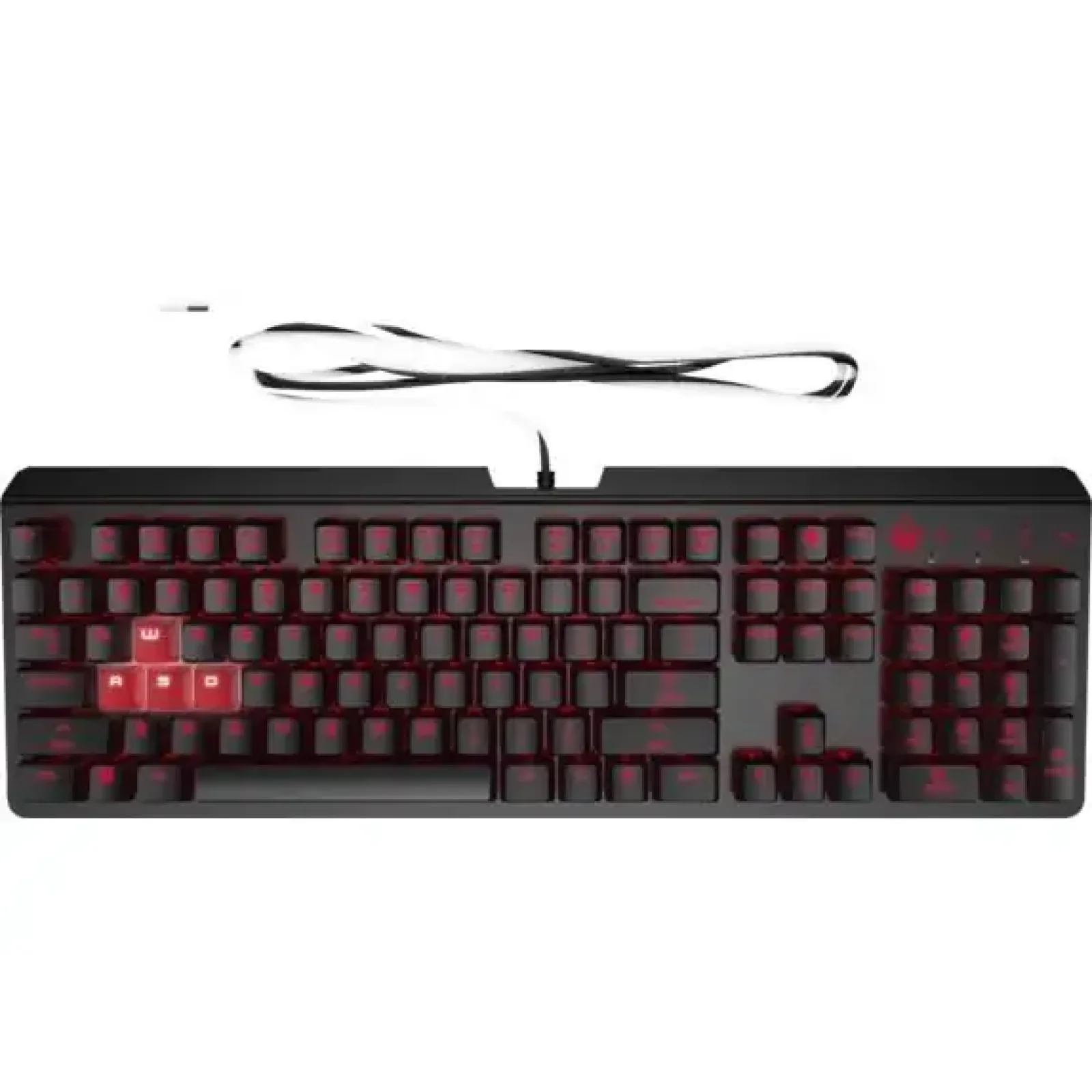 Клавіатура механічна HP OMEN Encoder, 104key, Cherry MX Red, USB-A, EN/RU, LED, чорний (6YW76AA) UA