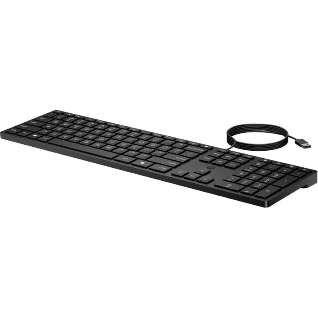 Клавіатура мембранна НР 320K, 109key, USB-A, EN/UK, чорний (9SR37UT) UA
