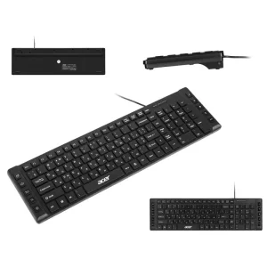 Клавіатура мембранна Acer OKW010, 115key, USB-A, EN/UKR/RU,Black (ZL.KBDEE.012) UA