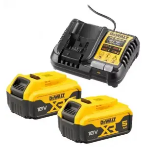 Набір акумулятора та зарядного пристрою DeWalt 12В/18В 4А, 18В акб 2х5А·год DCB184 (DCB1104P2) UA