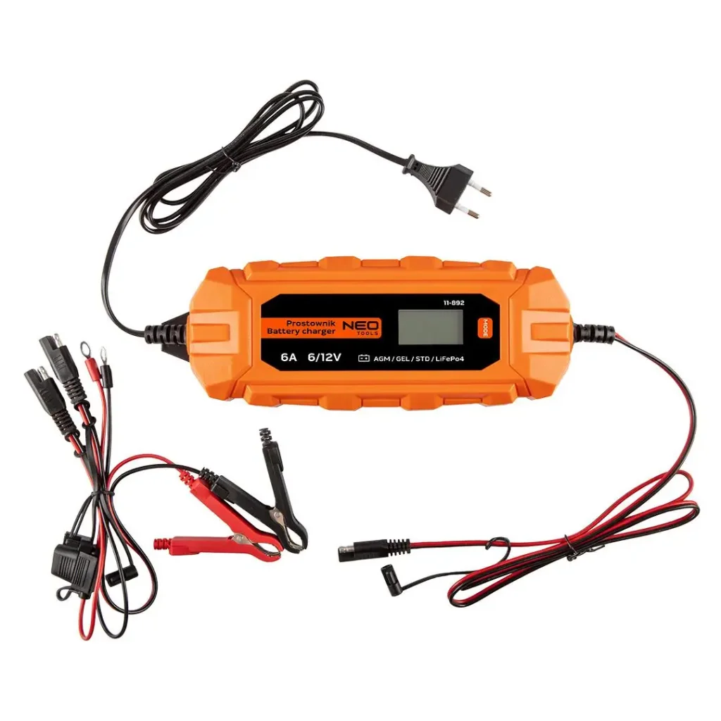 Зарядний пристрій Neo Tools, 6А/100Вт, 3-150А·год, для STD/AGM/GEL/LiFePO4 (11-892) UA