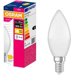 Лампа OSRAM LED E14 6.8Вт 3000К 806Лм В60 VALUE (4058075628625) UA