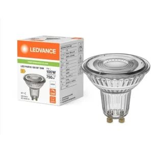 Лампа LEDVANCE GU10 7Вт 4000K 750Лм MR16 димується (4099854456497) UA