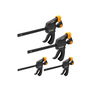 Струбцина Tolsen, 4" 2шт, 6" 2шт, храповий механізм, пластик, набір 4шт (10209) UA