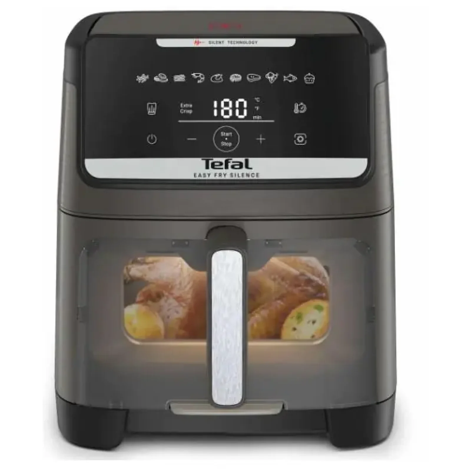 Мультипіч Tefal Easy Fry Silence XXL, 1800Вт, чаша-7, сенсорне керув., 10 програм, з віконцем, пластик, темно-сірий (EY846HE0) UA