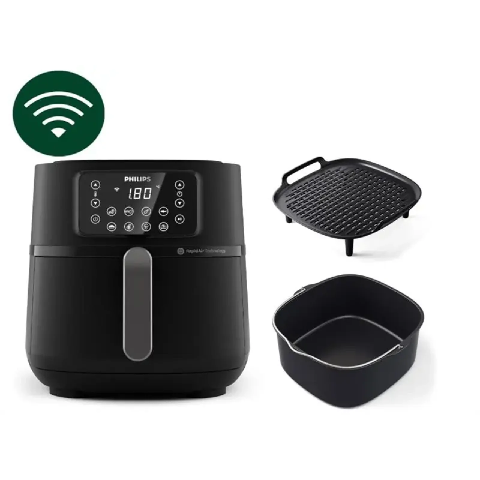 Мультипіч Philips Ovi Connected XXL  2000Вт, чаша-7.2л, сенсорне управл., 8 авто. ппрограм, аксесуари , пластик, Black (HD9285/96) UA