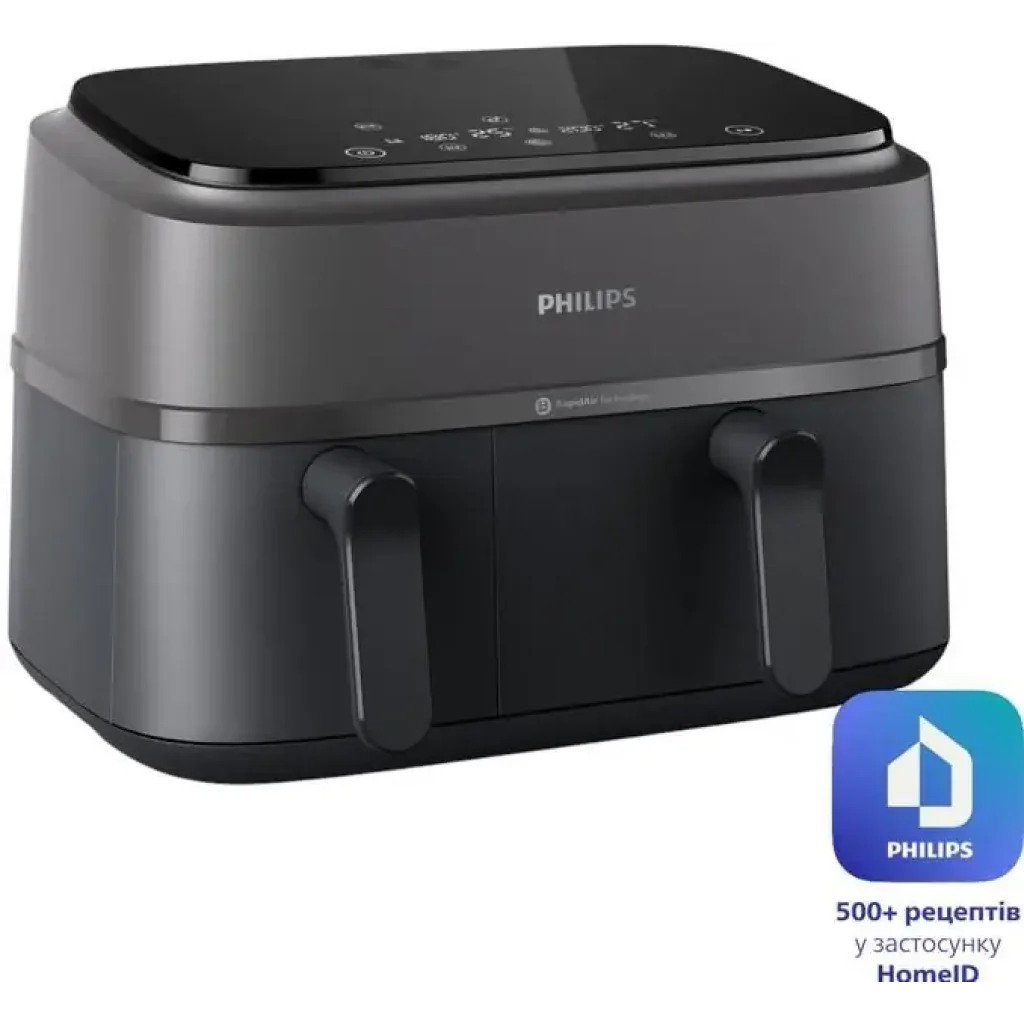 Мультипіч Philips Ovi Dual Series 3000 2750Вт, чаша-6+3л, сенсорне управл., 2 контейнера,8 авто. програм, пластик, чорний (NA350/03) UA