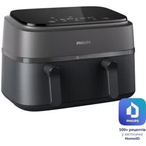Мультипіч Philips Ovi Dual Series 3000 2750Вт, чаша-6+3л, сенсорне управл., 2 контейнера,8 авто. програм, пластик, чорний (NA350/03) UA