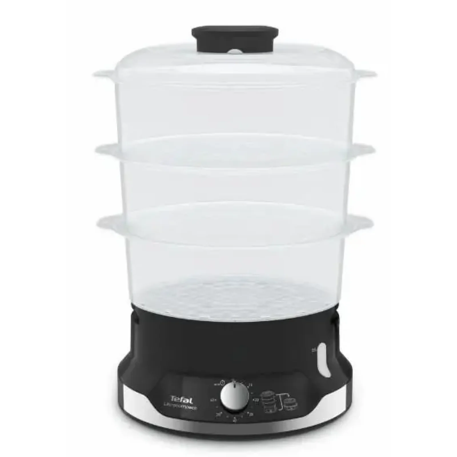 Пароварка Tefal Ultracompact, 800Вт, об'єм-9л, резервуар для води -1л, механічне керув., пластик, чорний (VC204810) UA