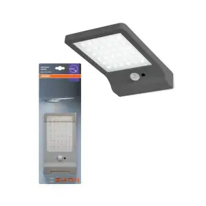 Світильник фасадний автономний OSRAM DORLED SOLAR 3Вт 4000K 320Лм датчик сутінків чорний (4099854531453) UA