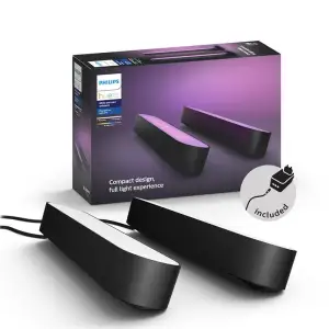 Панель освітлення розумна Philips Hue Play, 2000K-6500K, RGB, ZigBee, димування, базовий комплект, блок живлення, 2шт, чорний, 915005733901 UA