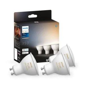Лампа розумна Philips Hue GU10, 5W(50Вт), 2200K-6500K, Tunable white, ZigBee, Bluetooth, димування, 3шт, 929001953312 UA