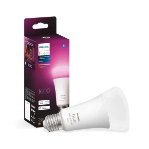 Лампа розумна Philips Hue E27, 15W(100Вт), 2000K-6500K, RGB, ZigBee, Bluetooth, димування, 929002471601 UA