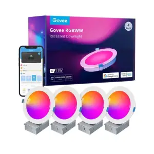 Світильник даунлайт Govee B601B Smart LED Recessed Lights, 2шт, RGBWW, WI-FI/Bluetooth, білий, B601B3C1 UA