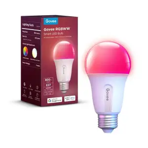 Лампа розумна Govee H6004, E27, 8W, 800Lm, RGB, WI-FI/Bluetooth, білий, H6004CC1 UA