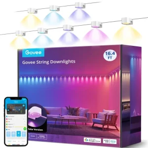 Стрічка світлодіодна розумна Govee H608A String Downlights, 5м, RGBIC, WI-FI/Bluetooth, білий, H608A301 UA