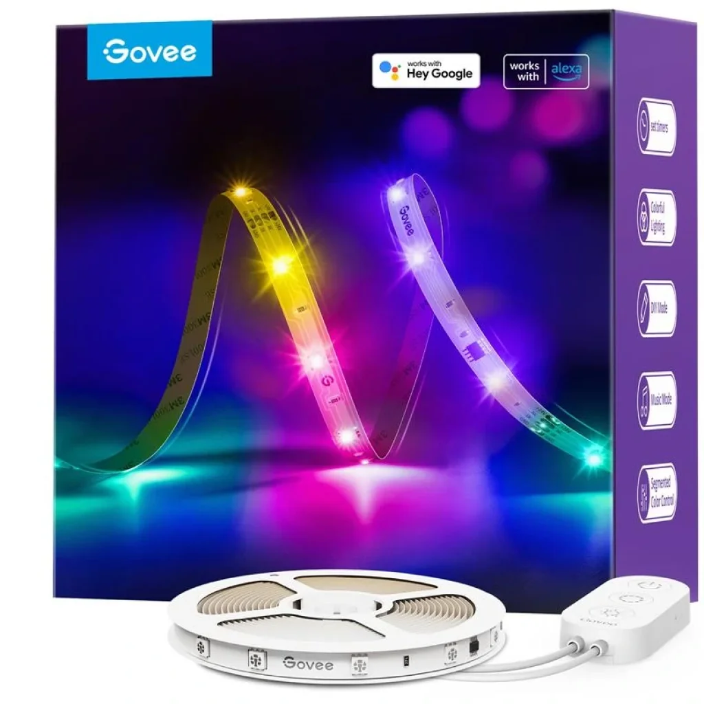 Стрічка світлодіодна розумна Govee H618A RGBIC Basic Wi-Fi + Bluetooth LED Strip Light 5м Білий, H618A3D1 UA