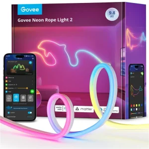 Стрічка світлодіодна розумна Govee H61D3 Neon Rope Light 2, 3м, RGBIC, WI-FI/Bluetooth, білий, H61D3301 UA